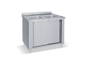 Λάντζα Κλειστή 100x60x85cm Με 2 Γούρνες 40x40x30 - LKE2-100